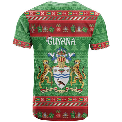Guyana Christmas T-Shirt Santa With Macaw Parrot Merry Xmas Graphic Tee