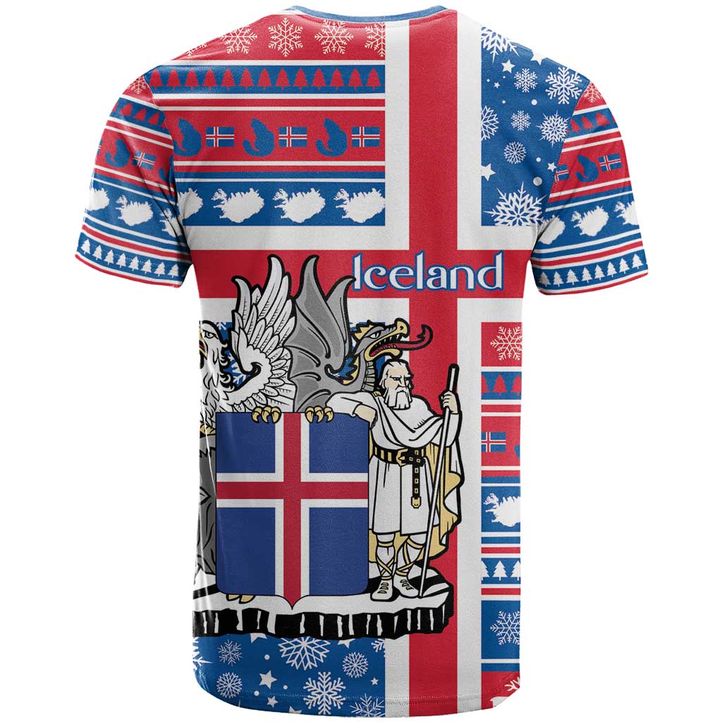 Iceland Christmas T-Shirt Gyrfalcon Santa Merry Xmas Graphic Tee