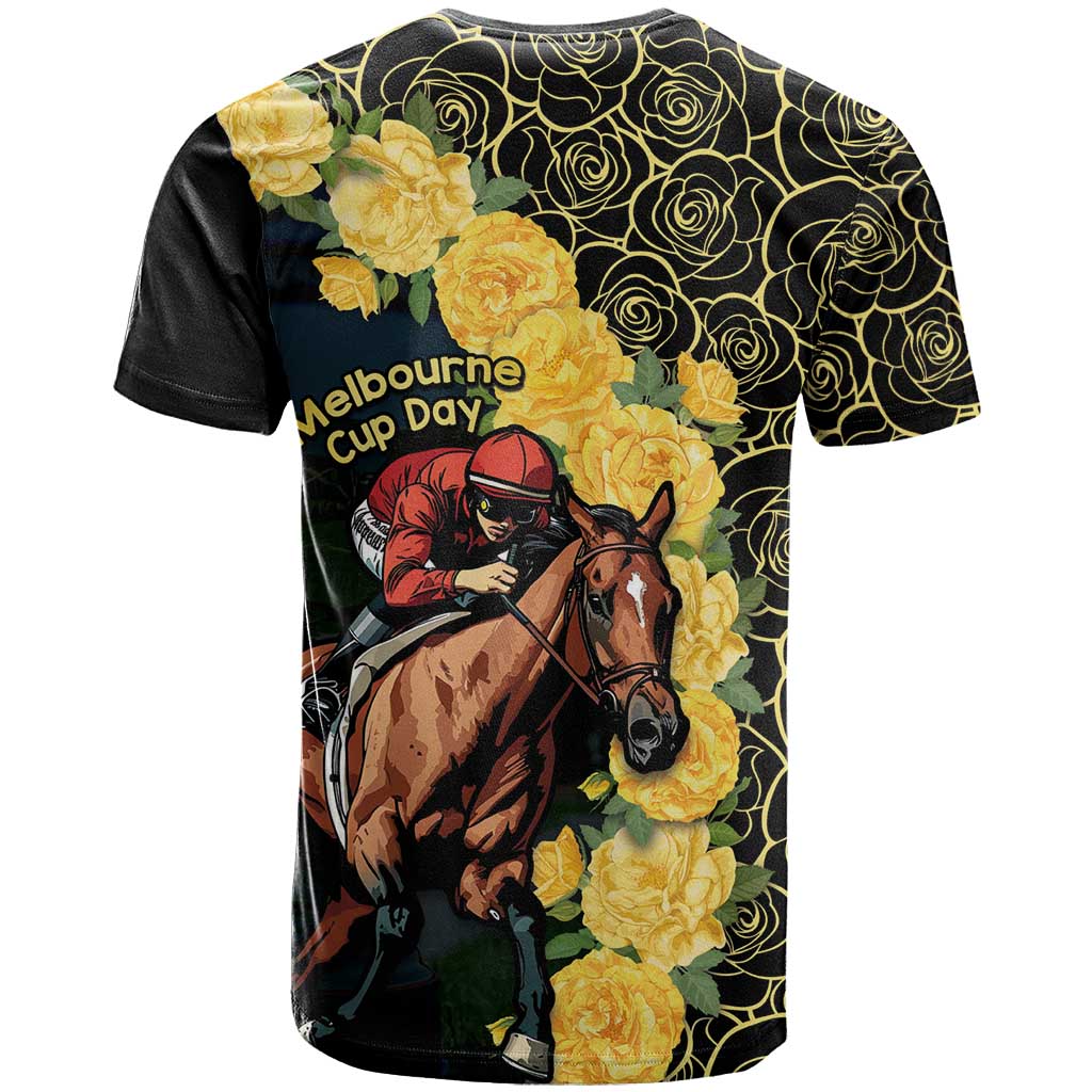 Melbourne Horse Racing T-Shirt Yellow Roses - Ready Set Gallop! Graphic Tee