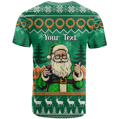 Personalised Ireland Christmas T-Shirt Irish Santa Claus Nollaig Shona Duit Graphic Tee