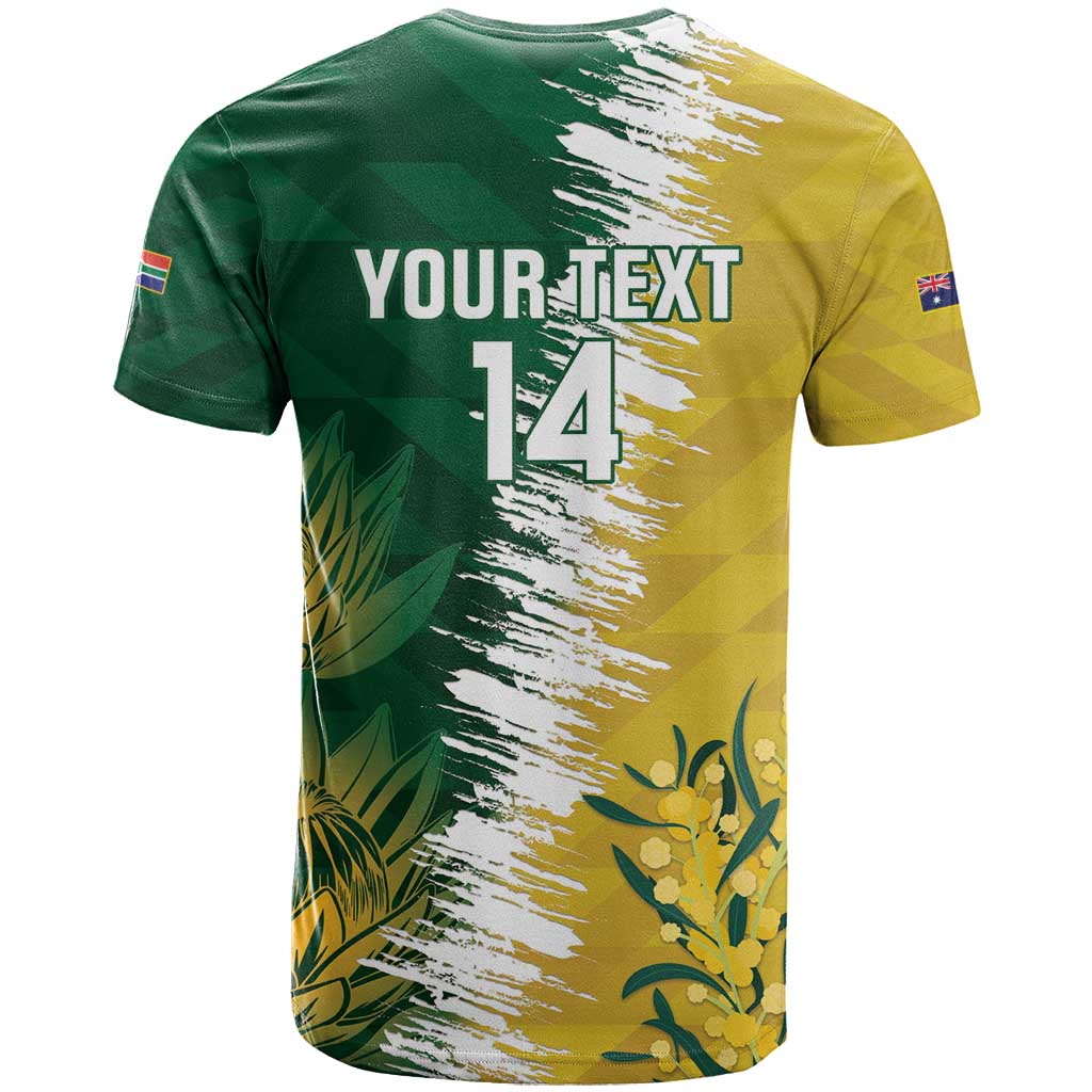 Custom Australia And South Africa Cricket T-Shirt Aussies Proteas Together Graphic Tee