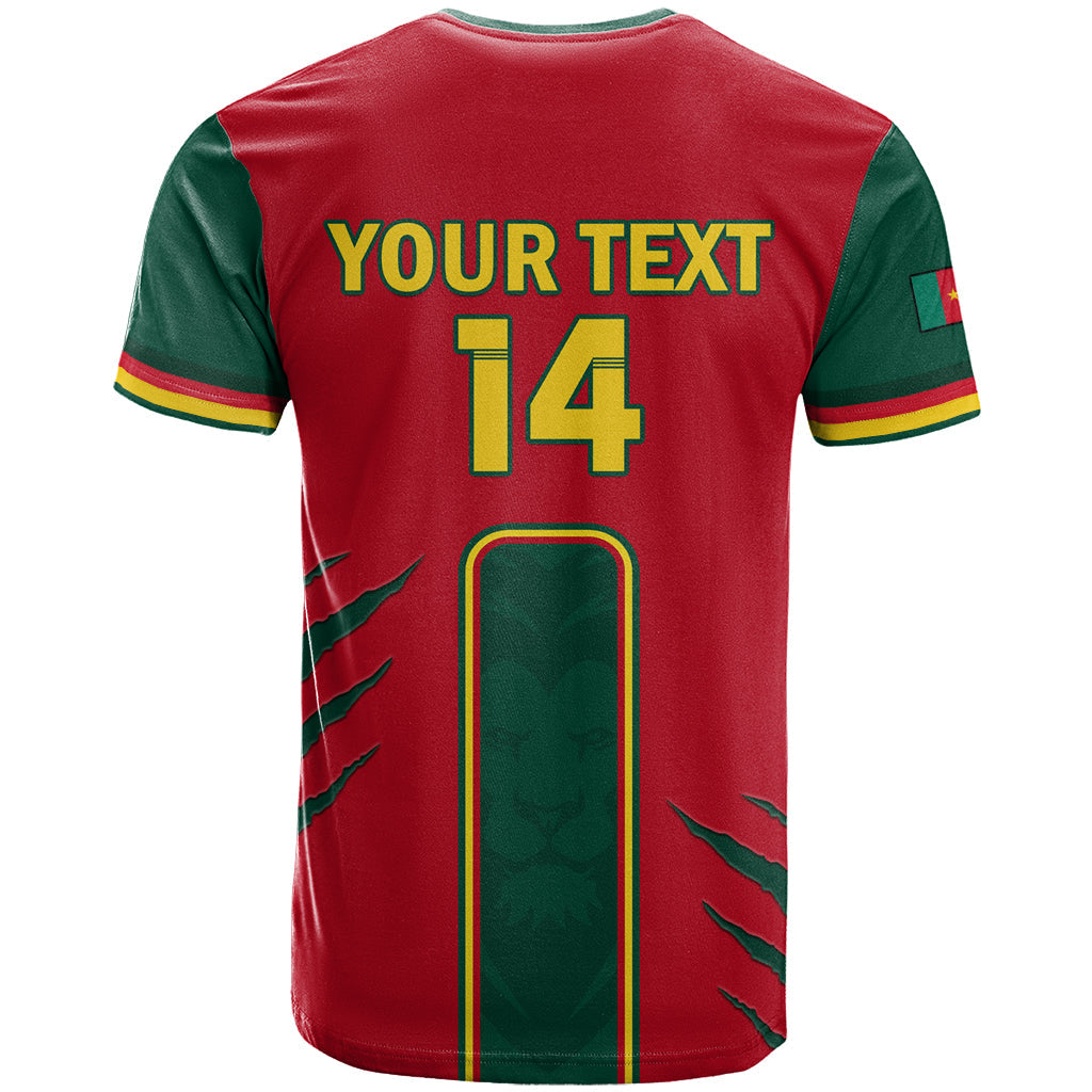 Custom Cameroon Football T-Shirt 2024 African Nations Go Champions Lion Style Graphic Tee