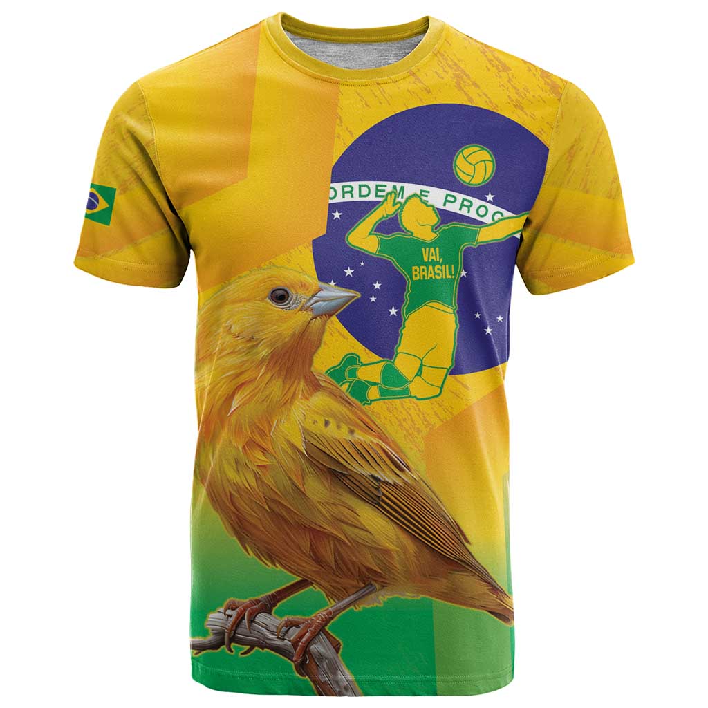 Brasil Volleyball T-Shirt Go Champions Canario-da-terra Graphic Tee