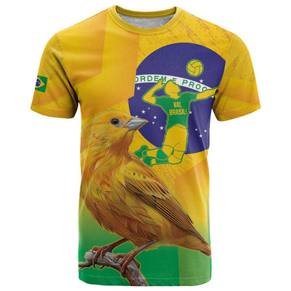 Brasil Volleyball T-Shirt Go Champions Canario-da-terra Graphic Tee