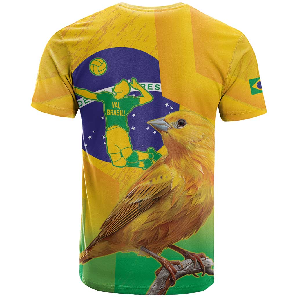 Brasil Volleyball T-Shirt Go Champions Canario-da-terra Graphic Tee