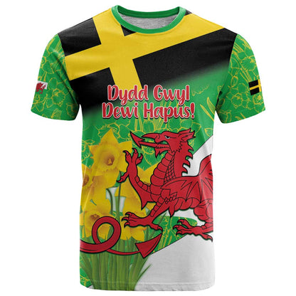 Wales Saint David's Day T-Shirt Welsh Dragon Dydd Gwyl Dewi Hapus! Graphic Tee