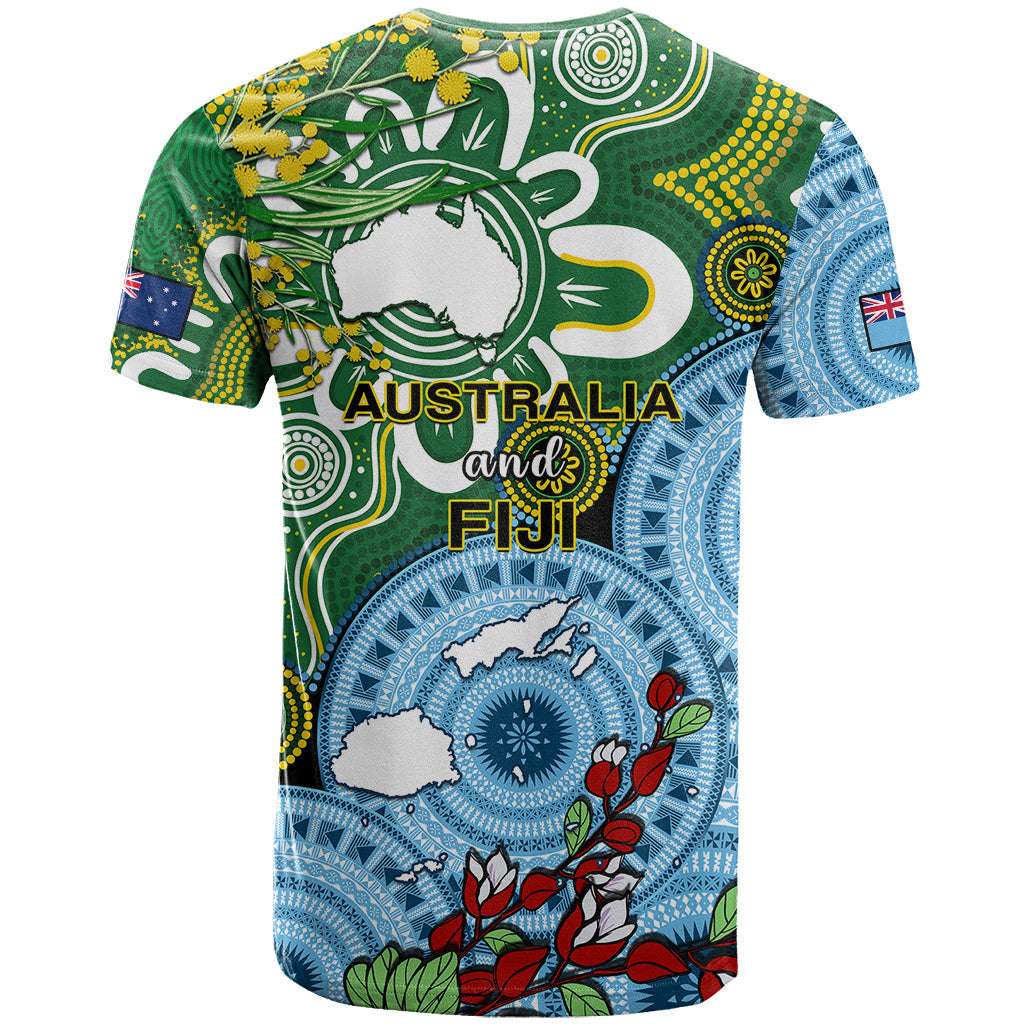 Australia And Fiji T-Shirt Aboriginal Mix Fijian Tapa Unique Style Graphic Tee