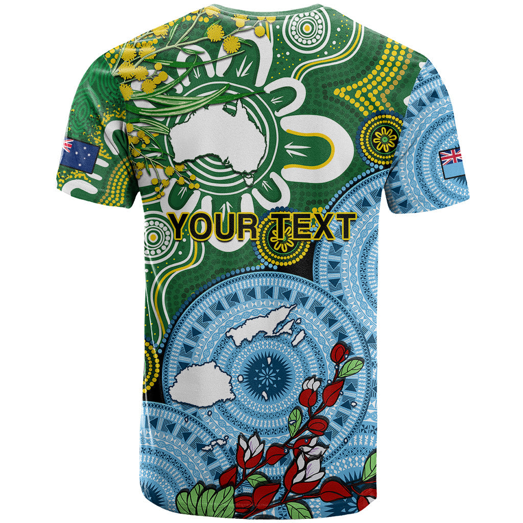 Personalised Australia And Fiji T-Shirt Aboriginal Mix Fijian Tapa Unique Style Graphic Tee