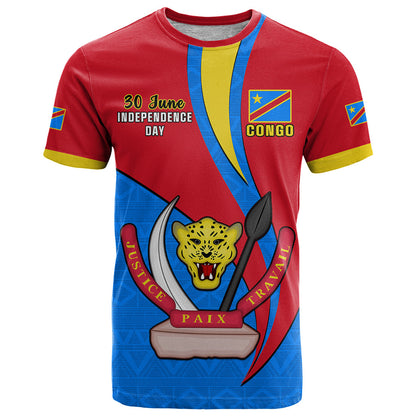 Personalised 30 June Democratic Republic of the Congo Independence Day T-Shirt Happy 63rd Anniversary Graphic Tee