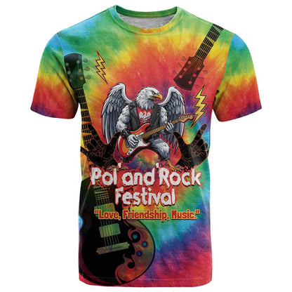 Rock Festival Poland T-Shirt Polska Eagle Mascot Tie Dye Vibes Graphic Tee