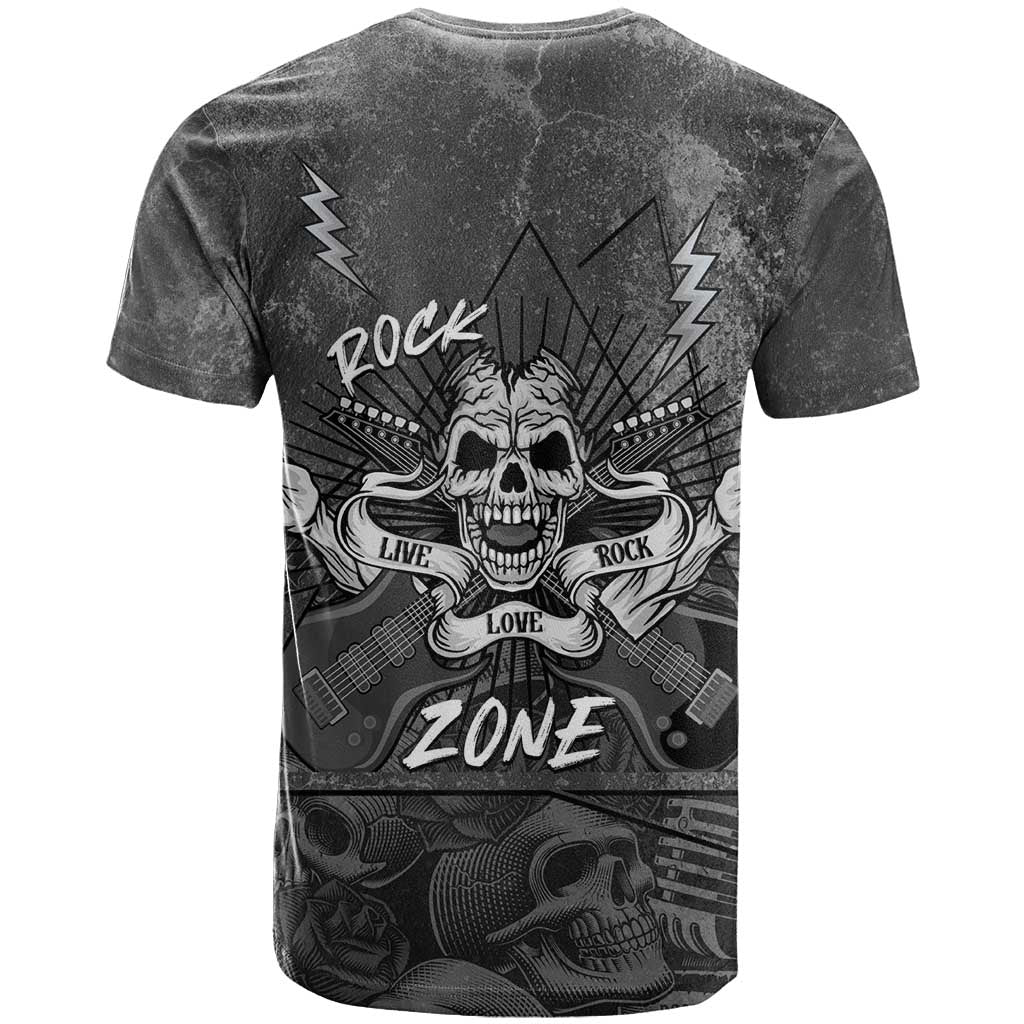 Live Love Rock Skull T-Shirt Retro Grunge Style Graphic Tee
