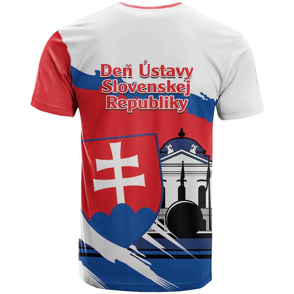 Slovakia Constitution Day T-Shirt Slovensko Grassalkovich Palace With Coat Of Arms Graphic Tee
