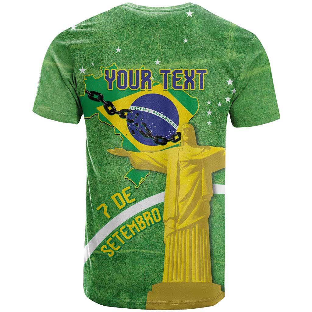 Personalized Brazil Independence Day T-Shirt Brasil Map Christ The Redeemer 7 De Setembro Graphic Tee