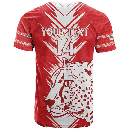 Custom Iran Football T-Shirt Go Team Melli Leopard Pattern Graphic Tee