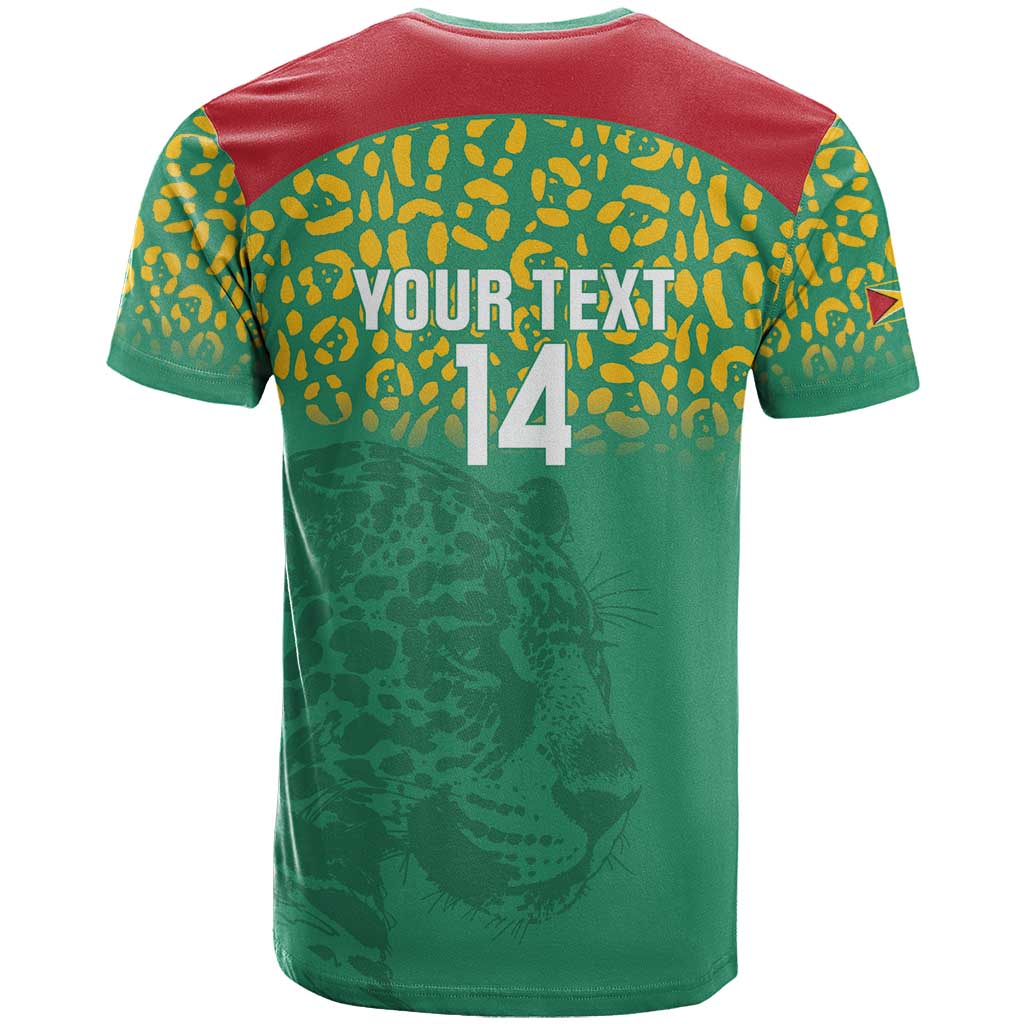 Custom Guyana Football T-Shirt Go Golden Jaguars Green Version Graphic Tee