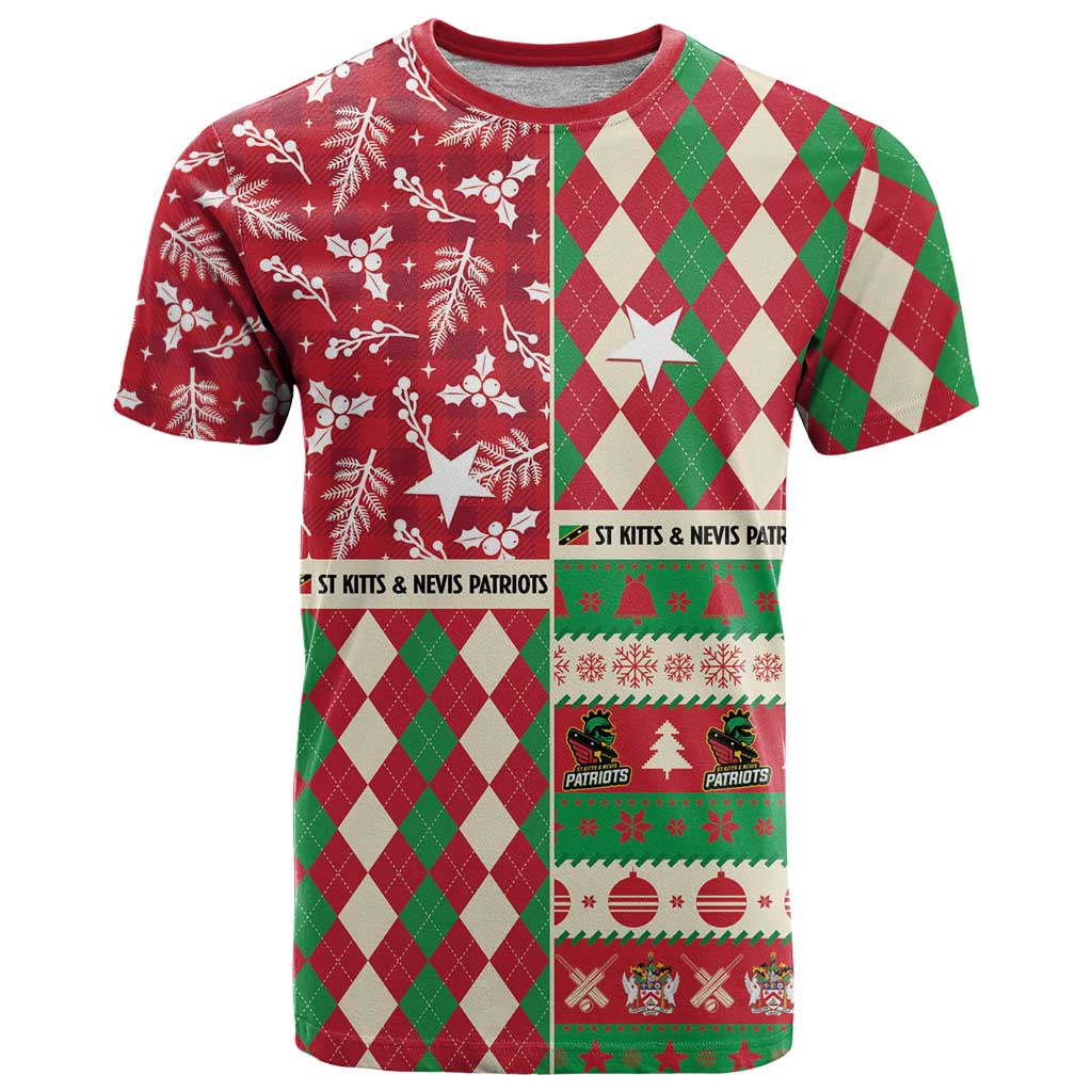 Personalized St Kitts & Nevis Cricket Christmas T-Shirt Merry Xmas Patriots Graphic Tee