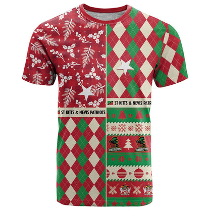 Personalized St Kitts & Nevis Cricket Christmas T-Shirt Merry Xmas Patriots Graphic Tee