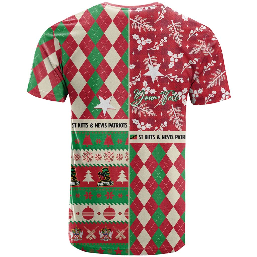 Personalized St Kitts & Nevis Cricket Christmas T-Shirt Merry Xmas Patriots Graphic Tee
