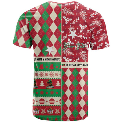 Personalized St Kitts & Nevis Cricket Christmas T-Shirt Merry Xmas Patriots Graphic Tee