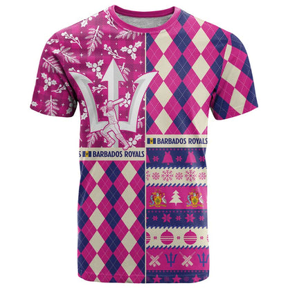 Personalized Barbados Cricket Christmas T-Shirt Merry Xmas Royals Graphic Tee