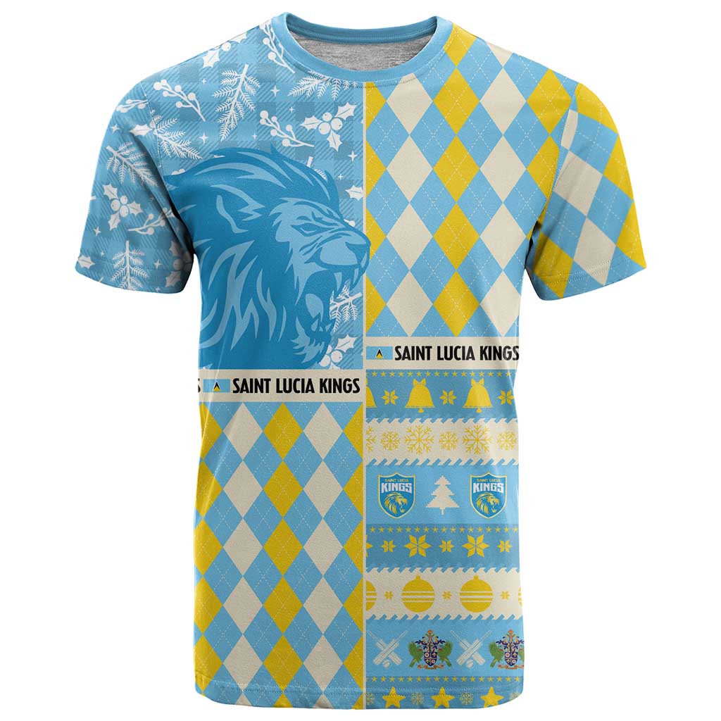 Personalized St Lucia Cricket Christmas T-Shirt Merry Xmas Kings Graphic Tee