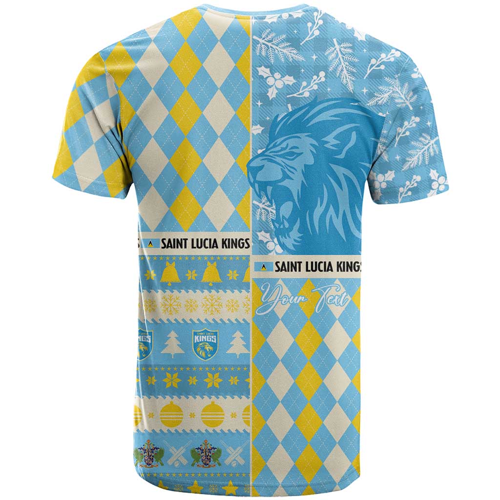 Personalized St Lucia Cricket Christmas T-Shirt Merry Xmas Kings Graphic Tee