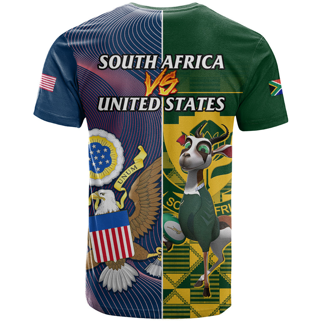 South Africa And United States Rugby T-Shirt Springboks Combine Eagles Graphic Tee