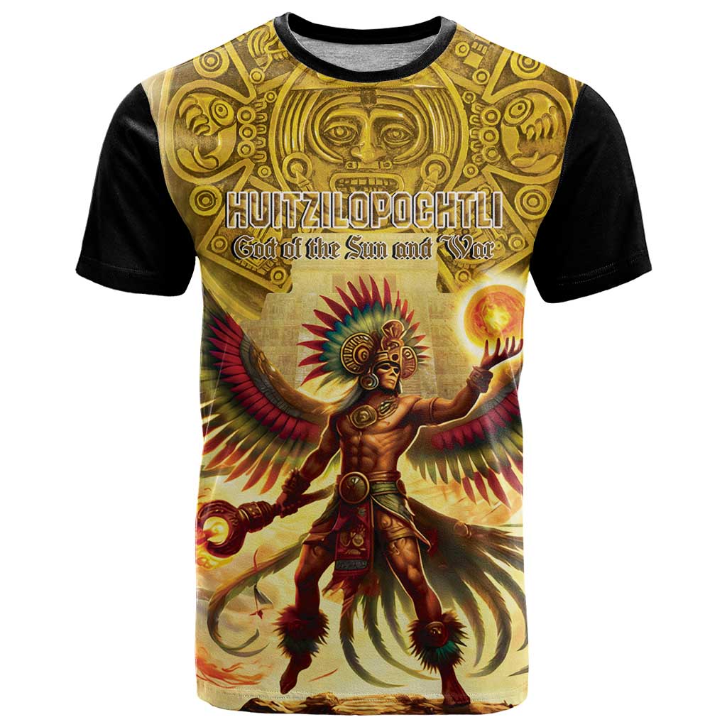 Mexico Panquetzaliztli T-Shirt Huitzilopochtli - Aztec God of Sun and War Graphic Tee