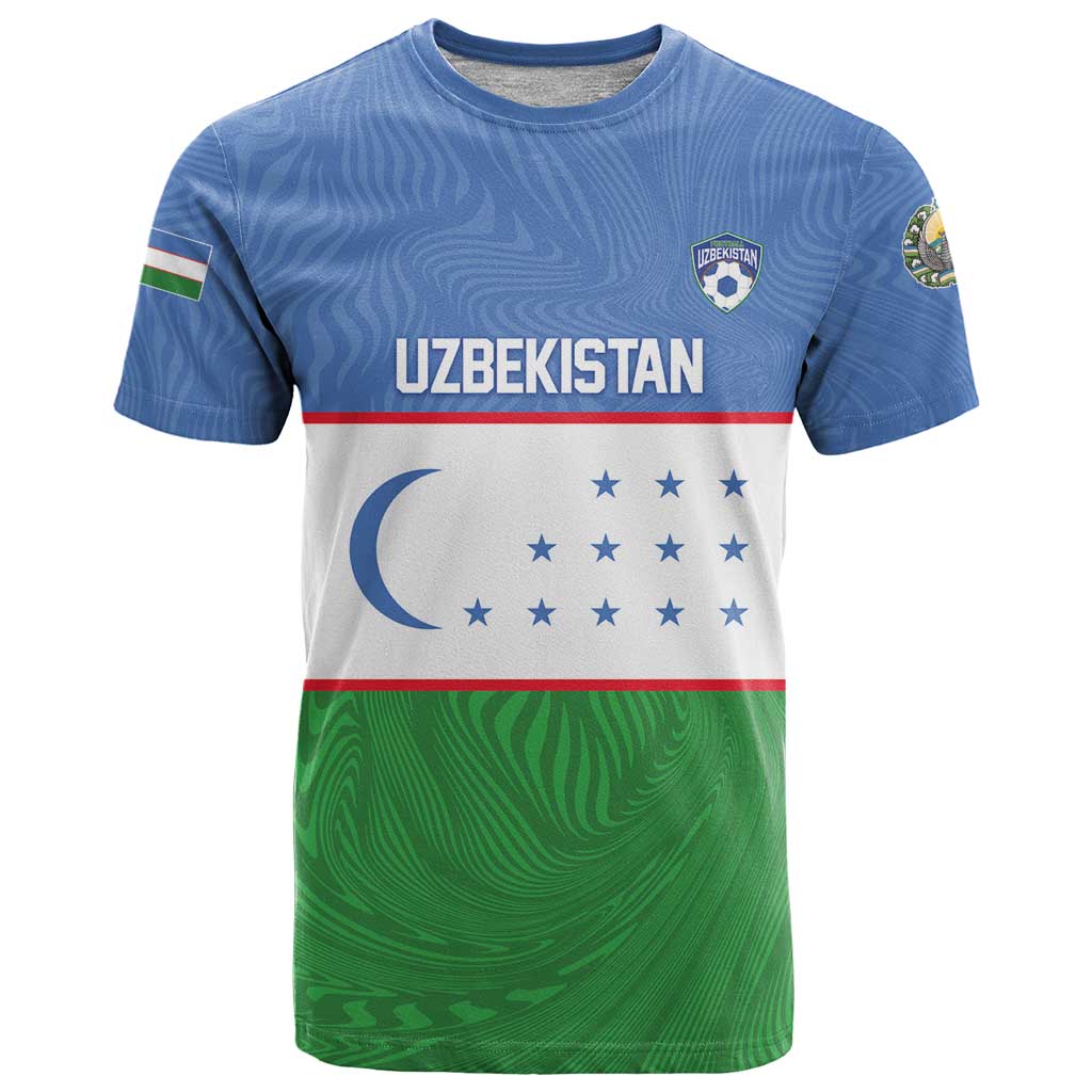 Uzbekistan Football Custom T-Shirt Come On White Wolves Flag Style Graphic Tee
