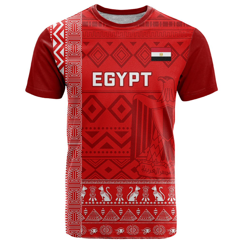 Egypt Football T-Shirt 2024 Go Champions Pharaohs Egyptian Patterns Graphic Tee