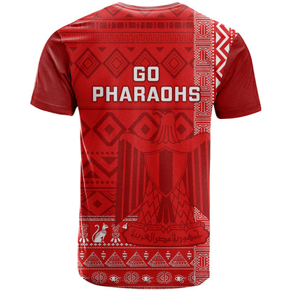 Egypt Football T-Shirt 2024 Go Champions Pharaohs Egyptian Patterns Graphic Tee