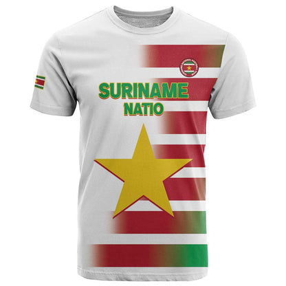Custom Suriname Football T-Shirt 2025 Go Natio White Color Graphic Tee