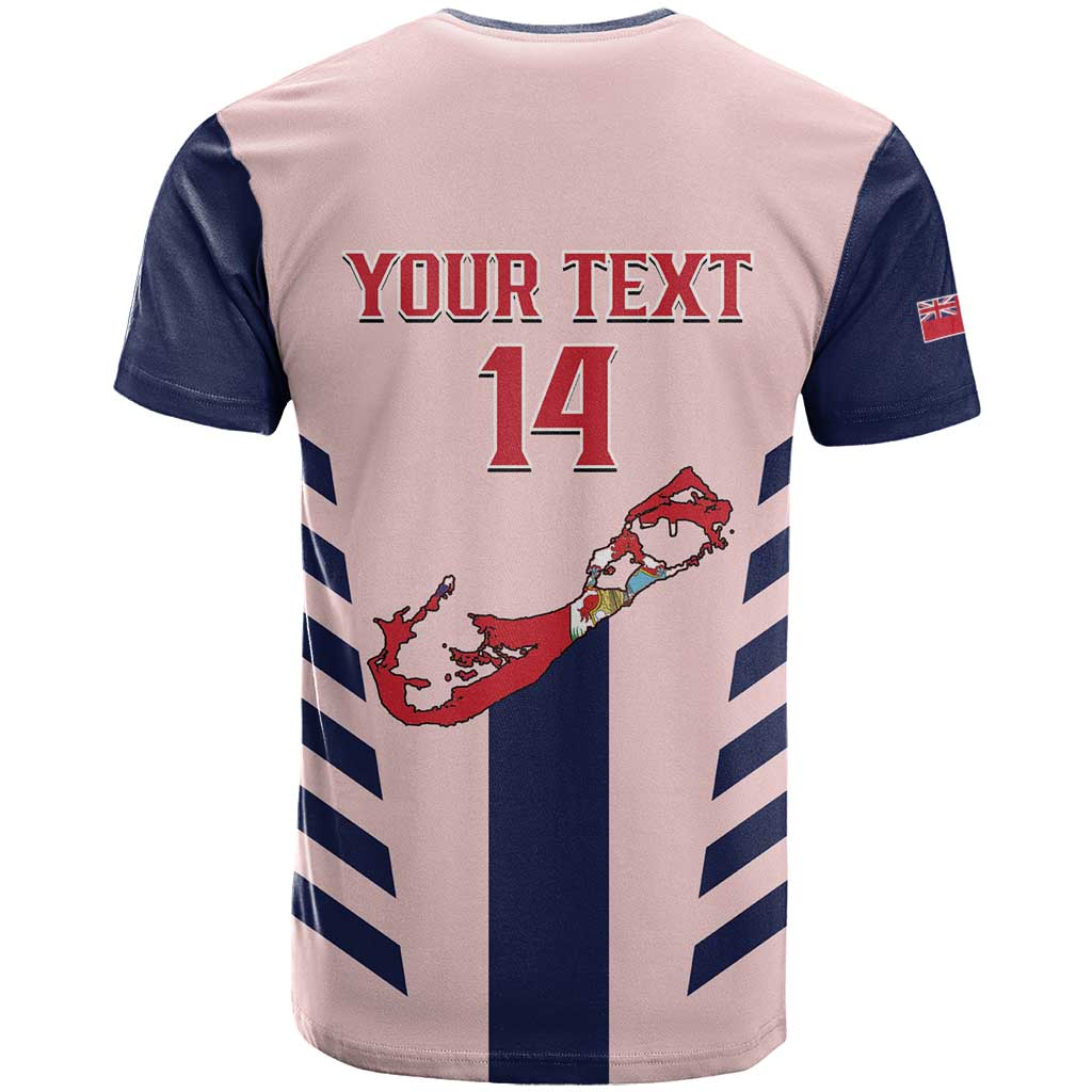 Custom Bermuda Football T-Shirt 2025 Go Gombey Warriors - Pink Graphic Tee