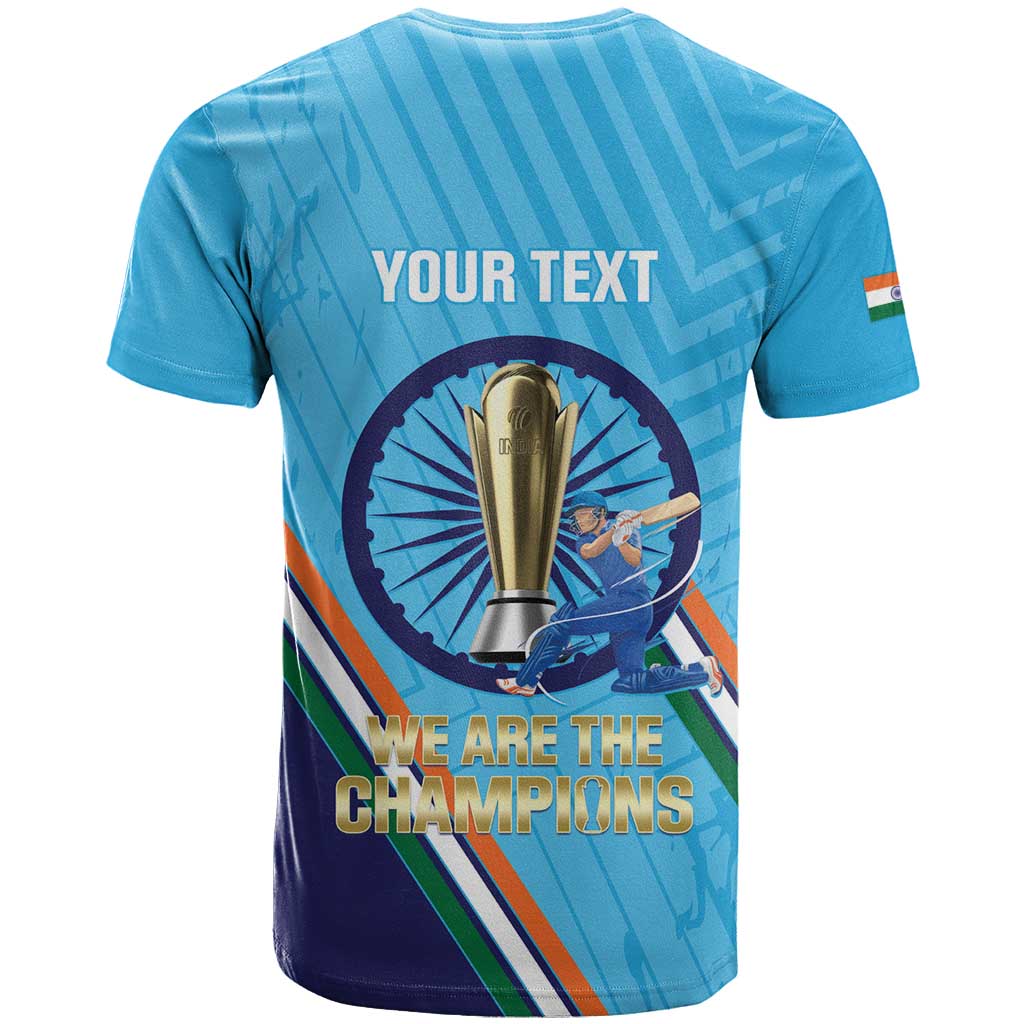 Personalised India Cricket T-Shirt 2025 Men In Blue 3rd Champions Proud Graphic Tee
