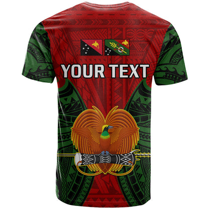 Custom Papua New Guinea T-Shirt Chimbu Province Mix Coat Of Arms Polynesian Art Graphic Tee