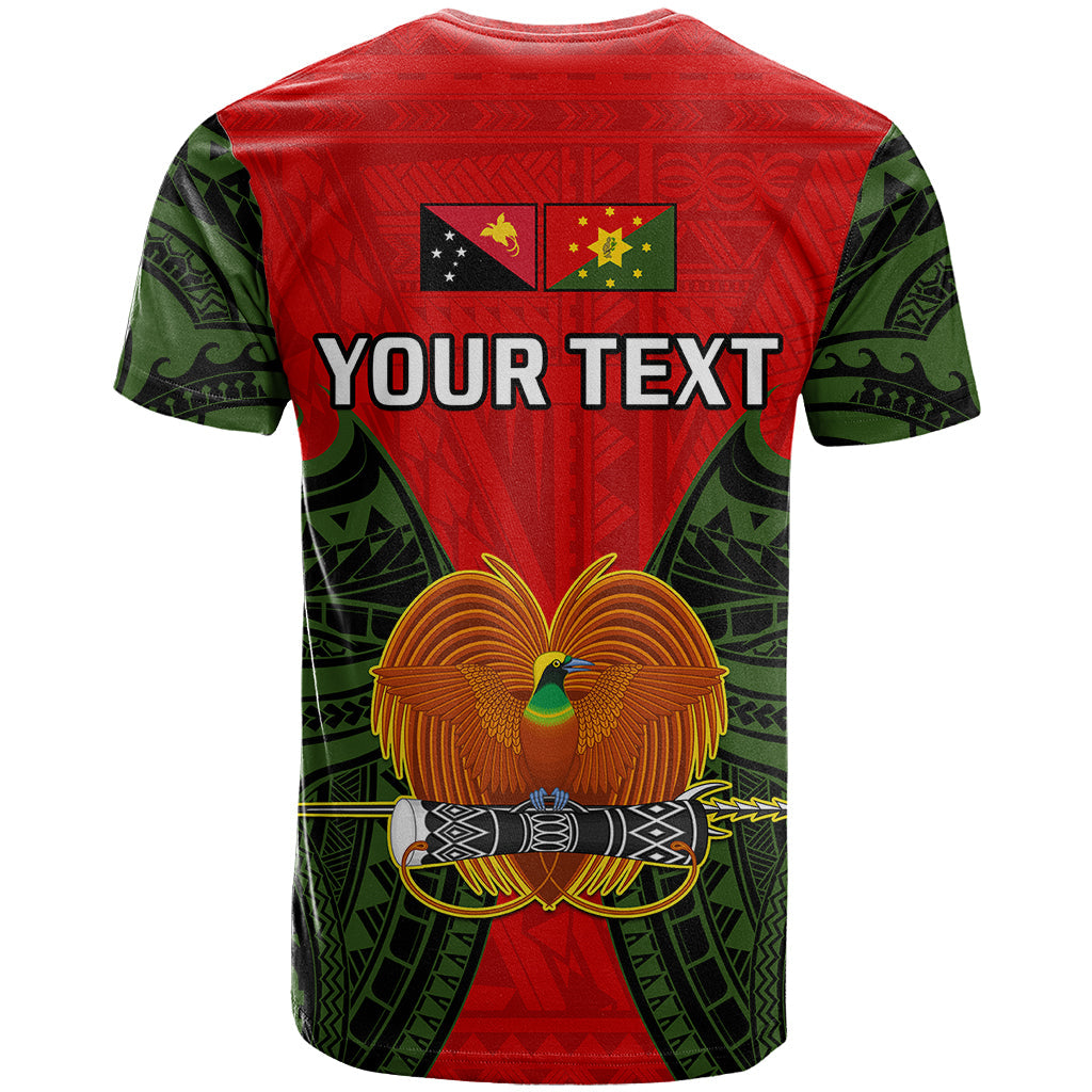 Custom Papua New Guinea T-Shirt Eastern Highlands Province Mix Coat Of Arms Polynesian Art Graphic Tee