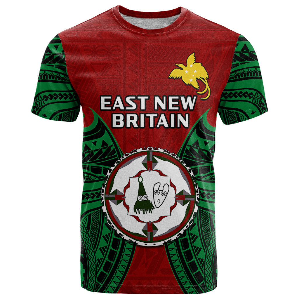 Papua New Guinea T-Shirt East New Britain Province Mix Coat Of Arms Polynesian Art Graphic Tee