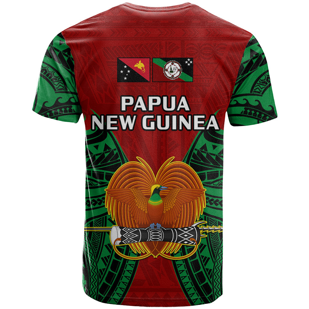 Papua New Guinea T-Shirt East New Britain Province Mix Coat Of Arms Polynesian Art Graphic Tee