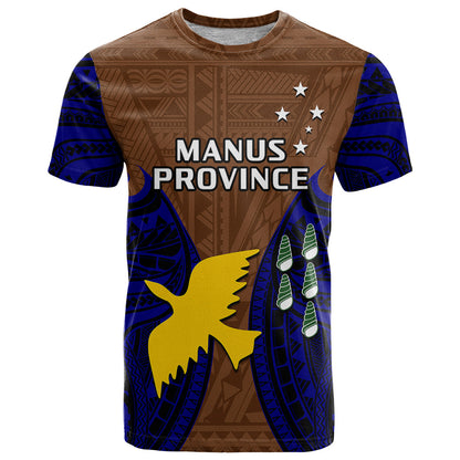Custom Papua New Guinea T-Shirt Manus Province Mix Coat Of Arms Polynesian Art Graphic Tee