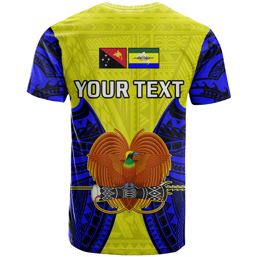 Custom Papua New Guinea T-Shirt Morobe Province Mix Coat Of Arms Polynesian Art Graphic Tee