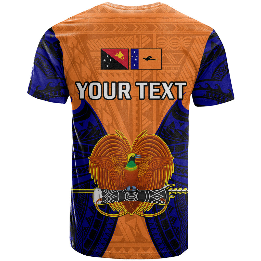 Custom Papua New Guinea T-Shirt New Ireland Province Mix Coat Of Arms Polynesian Art Graphic Tee