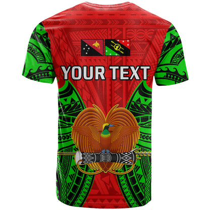 Custom Papua New Guinea T-Shirt Southern Highlands Province Mix Coat Of Arms Polynesian Art Graphic Tee
