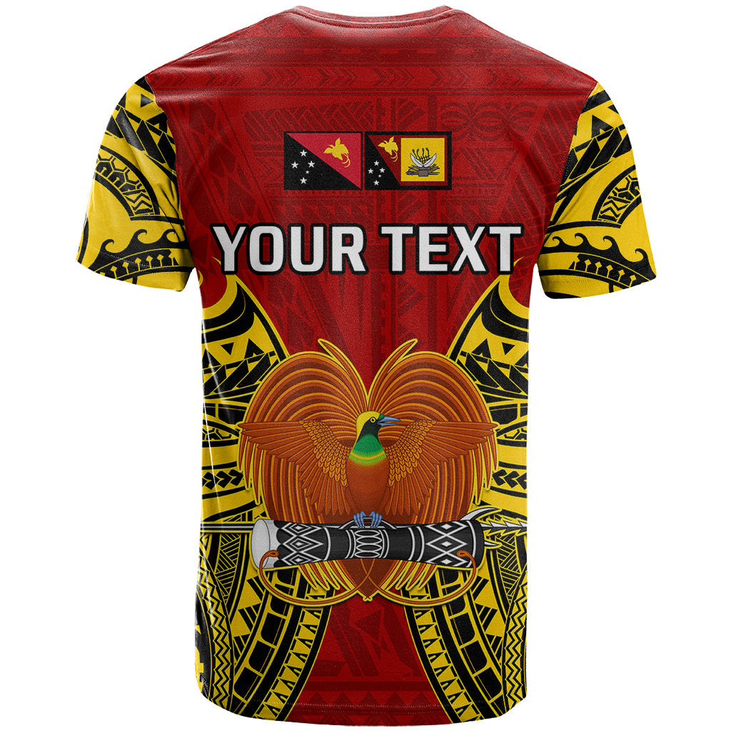 Custom Papua New Guinea T-Shirt Western Province Mix Coat Of Arms Polynesian Art Graphic Tee