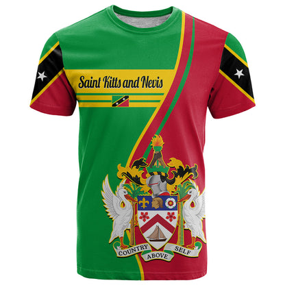 Saint Kitts and Nevis T-Shirt Coat Of Arms Style Graphic Tee