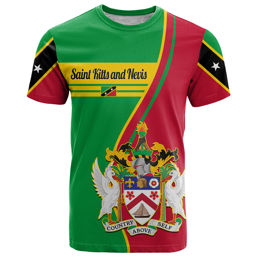 Personalised Saint Kitts and Nevis T-Shirt Coat Of Arms Style Graphic Tee
