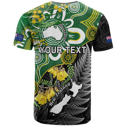 Personalised New Zealand And Australia T-Shirt Aboriginal Mix Aotearoa Maori Unique Style Graphic Tee