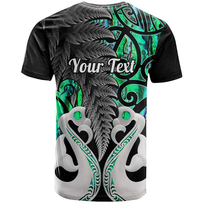 Personalised New Zealand T-Shirt Te Manaia Mangopare Maori And Fern Green Style Graphic Tee