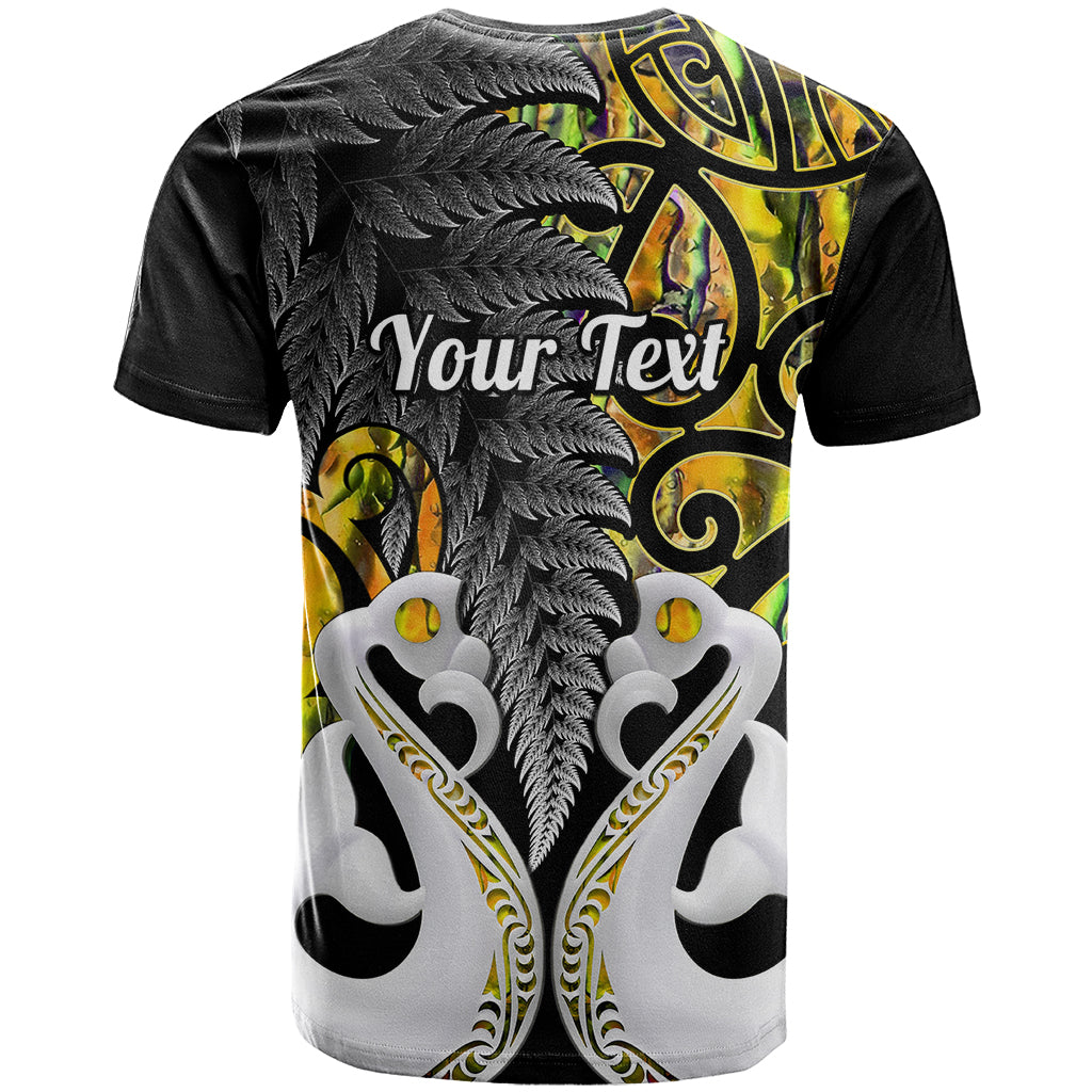 Personalised New Zealand T-Shirt Te Manaia Mangopare Maori And Fern Gold Style Graphic Tee