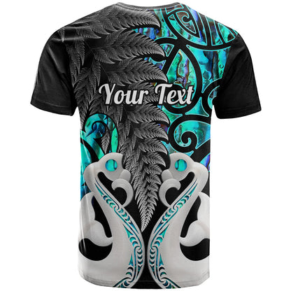 Personalised New Zealand T-Shirt Te Manaia Mangopare Maori And Fern Turquoise Style Graphic Tee