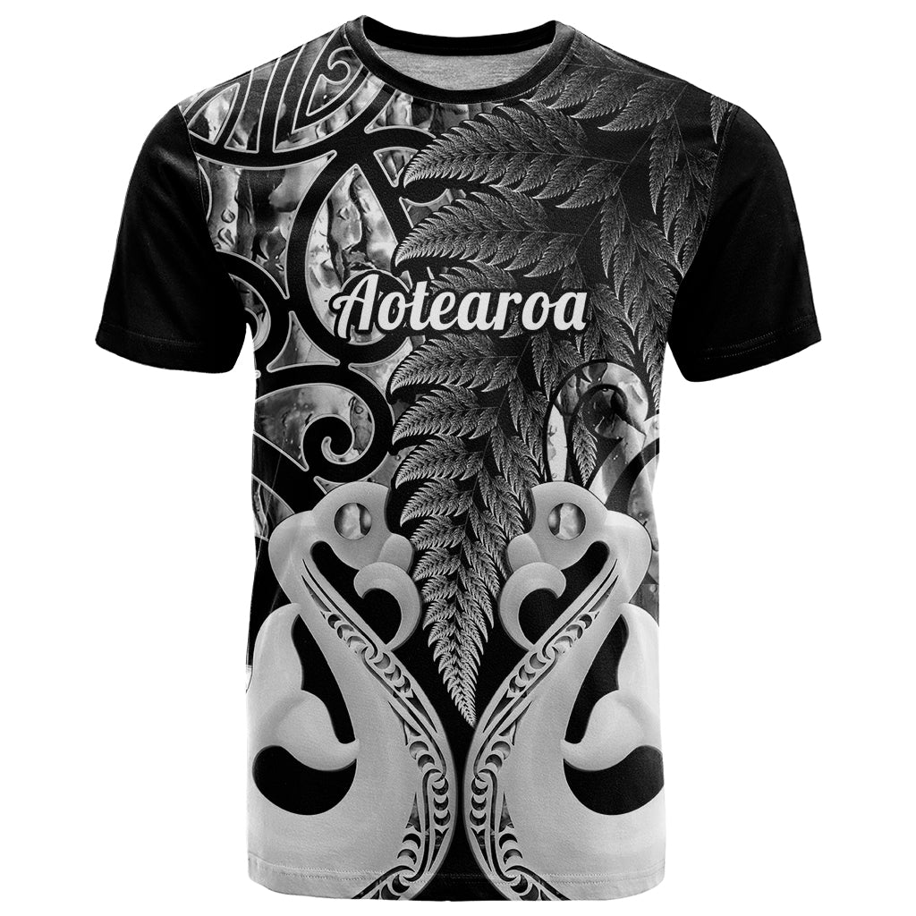Personalised New Zealand T-Shirt Te Manaia Mangopare Maori And Fern Black Style Graphic Tee